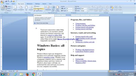 Microsoft Word Page Layout