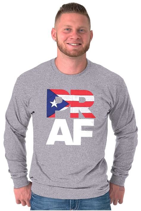 Puerto Rico Rican Boricua AF Flag Long Sleeve TShirt Men Women Brisco