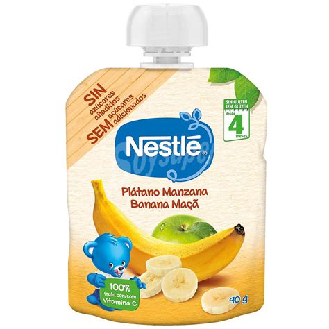 Nestlé Bolsita de fruta plátano y manzana a partir de 4 meses 90 g