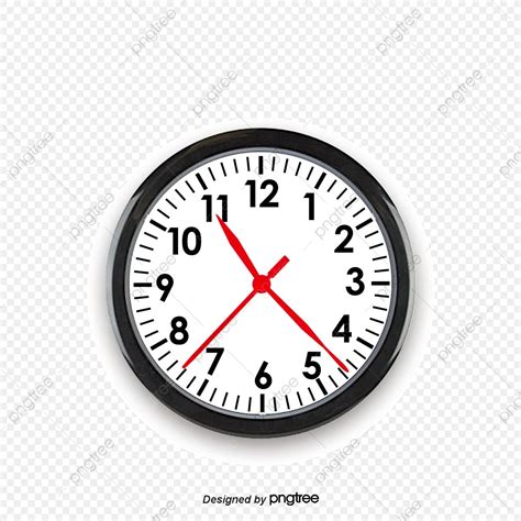 Black and White Wall Clock with Red Hands