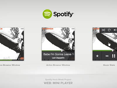 Spotify Mini Web Player by Brian Lee on Dribbble