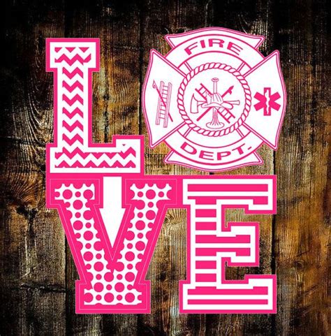 Firefighter Wife Decal Love Firefighter Decal Fire Department Decal