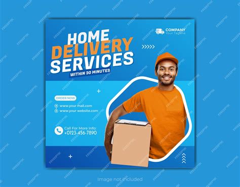 Premium Vector Home Delivery Service Social Media Post Design Template