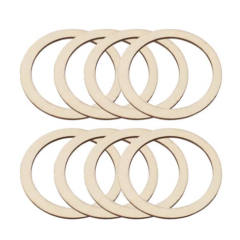 WSTEER 200pcs DIY Craft Making Accessories Circles Decorative Wood Chips Hollowed-out Round ...