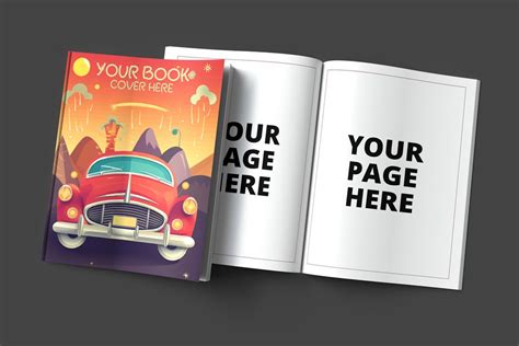 85 X 11 Open And Closed Book Mockup Psd And  Premade Kdp A Content