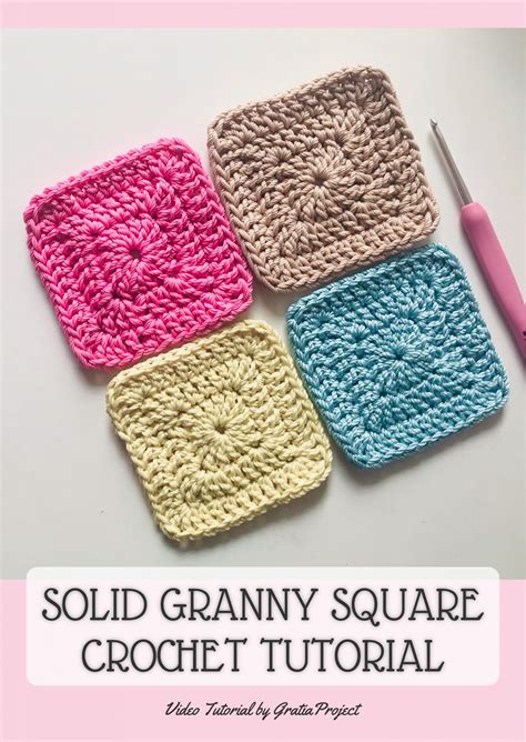 Solid Granny Square Crochet Tutorial Gratia Project Granny Square