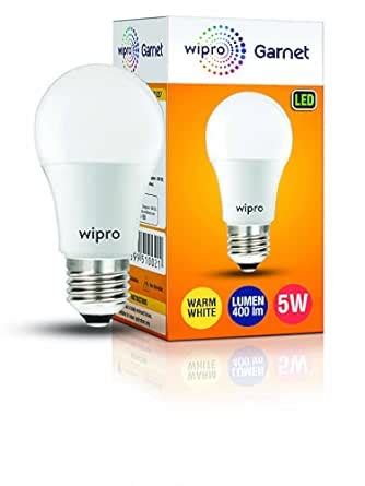 Buy Wipro Garnet 5W LED Bulb For Home Office Warm White 2700K