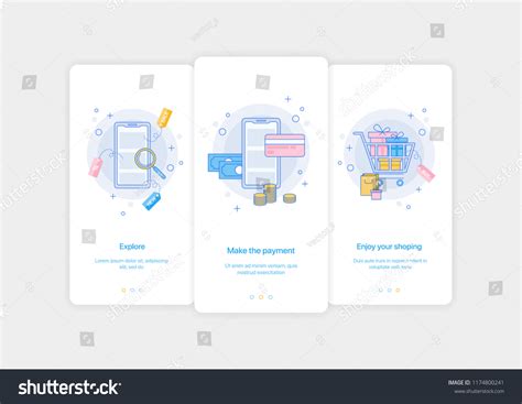 Mobile App Intro Screens Application Templates Stock Vector Royalty