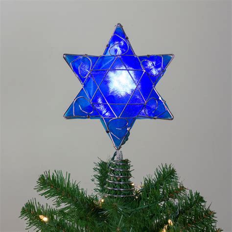 8" Lighted Hanukkah Star Tree Topper - Clear Lights | Christmas Central