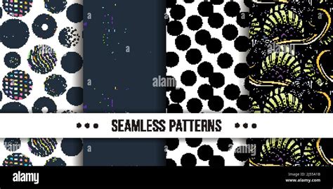 Set Of Samless Ornate Doodle Hand Drawn Abstract Patterns Vector