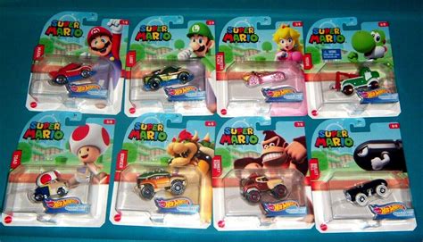 Complete Set Of Super Mario Bros Hot Wheels Character Cars
