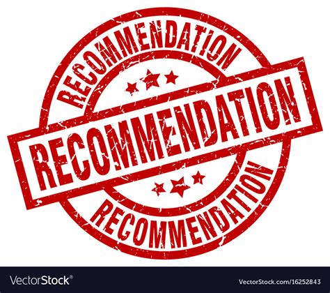 Recommendation Round Red Grunge Stamp Royalty Free Vector