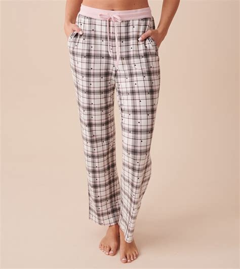 Buy La Vie En Rose Recycled Fibers Plaid Pajama Pants In Black