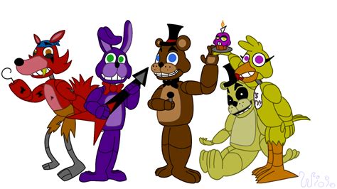 Fnaf 1 animatronics by Wioio on DeviantArt