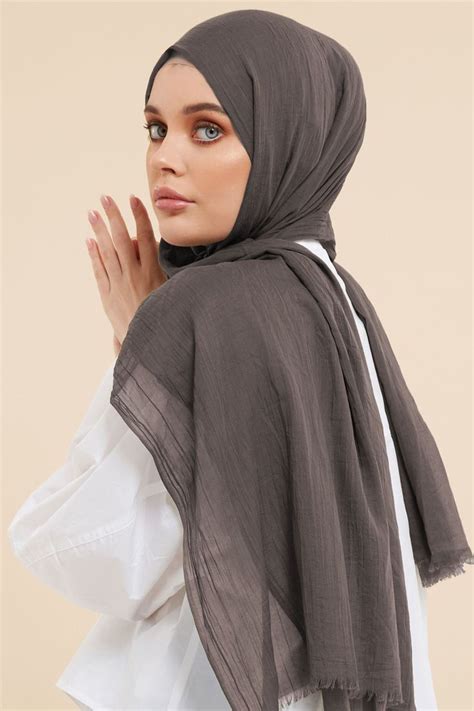 Taupe Cotton And Silk Hijab Lightweight And Breathable Hijabs