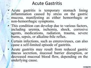 Gastritis Types Nutritional Management Ppt