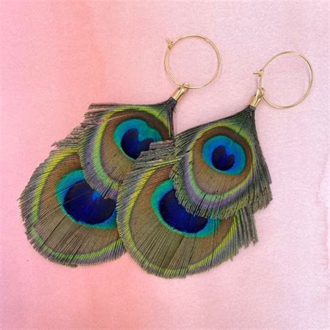 Peacock Feather Earrings Etsy