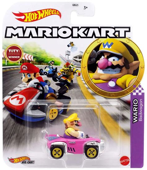 Hot Wheels Mario Kart Wario 164 Diecast Car Badwagon Mattel Toys - ToyWiz