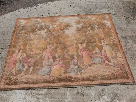 Antique French Large Tapestry Wall Hanging Art Decor Large