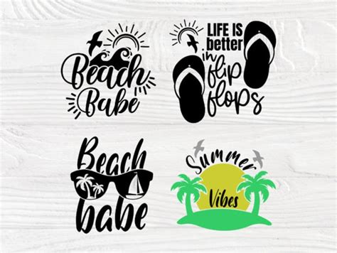 Summer Svg Bundle Beach Babe Svg Files Summer Life Svg Sunshine Cricut Svg File Summertime