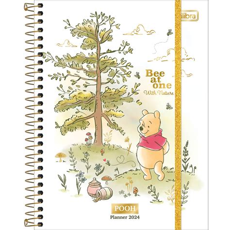 Planner Espiral Pooh Tilibra Laranja Lima Papelaria