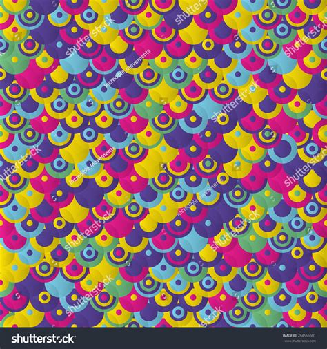 Decorative Colorful Circles Seamless Pattern Vector Stock Vector