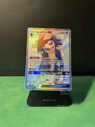 Pok Mon Tcg Lycanroc Gx Hidden Fates Sv Sv Holo Full Art Ebay