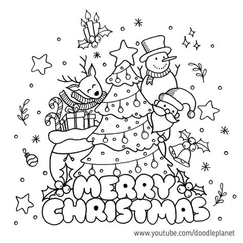 Cute Christmas Doodle 🎄 Merry Christmas Coloring Pages Christmas