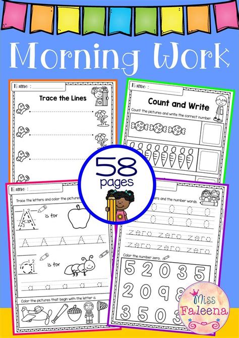 The Printable Worksheet For Morning Work With Numbers Letters And