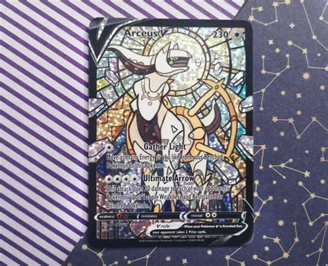 Holo Glitter Arceus Custom Holographic Pokémon Card V Card