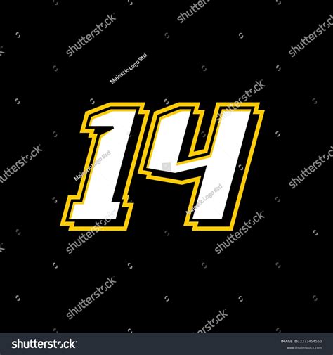 Sport Racing Number 14 Logo Design Stock Vector (Royalty Free ...