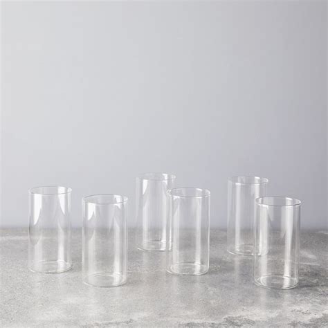 Borosil Vision Classic Glass Tumblers, Set of 6, 4 Sizes, 5 Styles ...