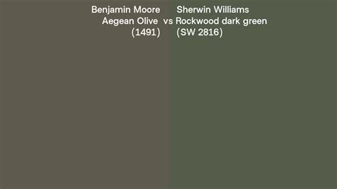 Benjamin Moore Aegean Olive 1491 Vs Sherwin Williams Rockwood Dark