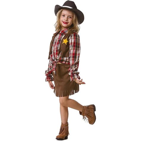 Fantasia Cowboy Infantil Menina Colete Xadrez