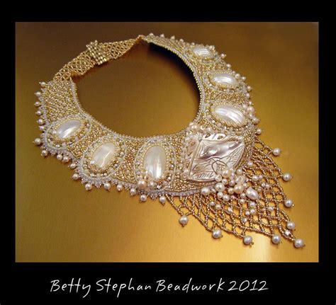 Crystals And Pearls Collar Necklace Bead Work Bead Embroidery Jewelry Embroidery Jewelry