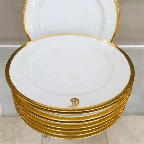 Antique Haviland Limoges France 22k Gold Rimmed Monogrammed Dinner