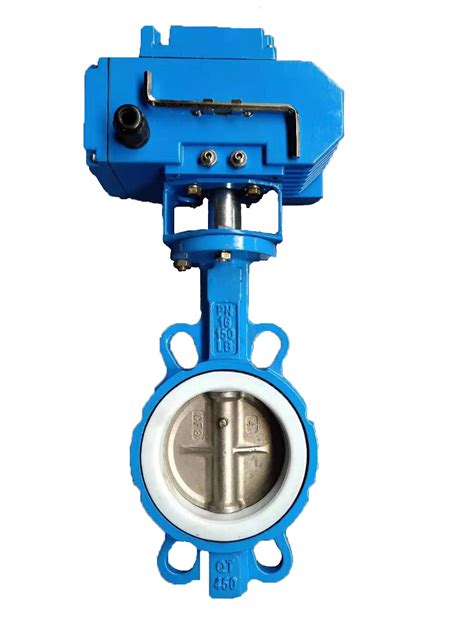 Electric Ductile Iron Body Cf8m Disc Industrial Wafer Butterfly Valve