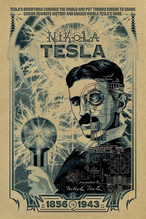 Nikola Tesla Poster 12x18 Inventor Thomas Edison Etsy Nikola