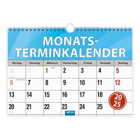 Tr Tsch Monatsterminer Monatsterminkalender Mit Wire O Bindung