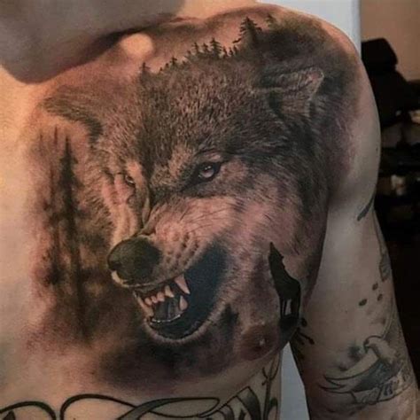 Pin On Soi Wolf Tattoos Chest Tattoo Wolf Wolf Tattoo Design