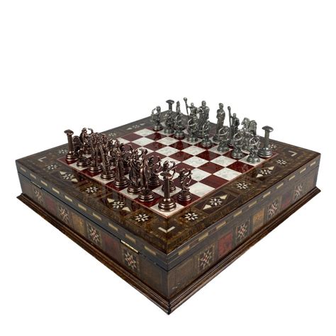 Premium Ancient Greek Gods Themed Chess Set With Storage Personalized