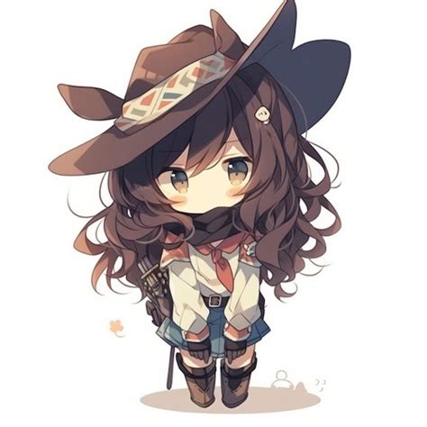 Premium Photo | A cartoon image of a girl with a hat and a cowboy ...