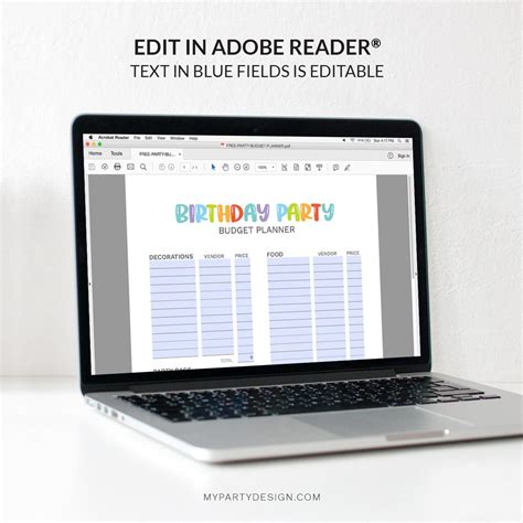 Birthday Party Budget Planner, Free Printable - My Party Design