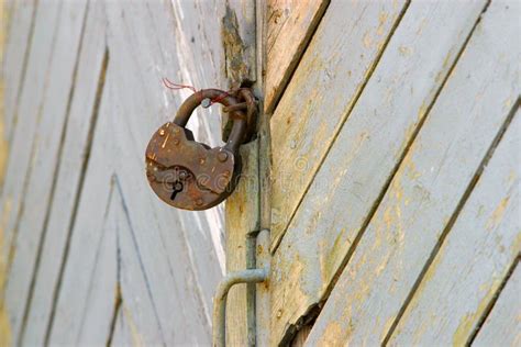 Rusty Lock Stock Photo Image Of Wooden Grey Texture 1872424