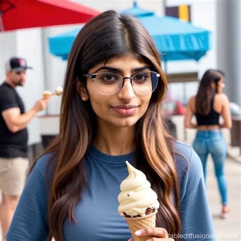 Mia Khalifa Enjoying Ice Cream Stable Diffusion 在线