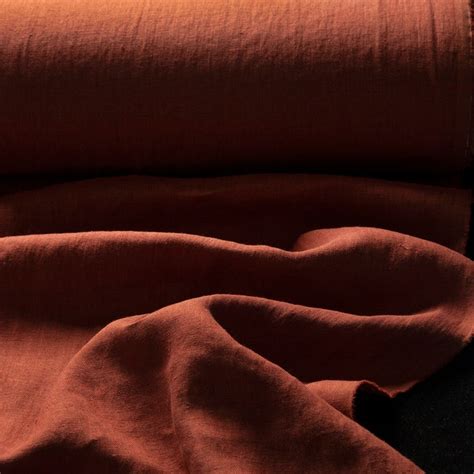 Orange Linen Fabric Etsy