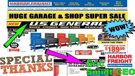 Huge Garage And Shop Super Sale Special Thanks Eric Smidt Ceo Harbor