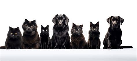 Assorted Cats And Dogs Of Varying Sizes Isolated On White Background