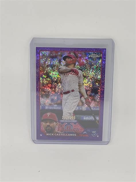 Topps Chrome Purple Speckle Refractor Nick Castellanos