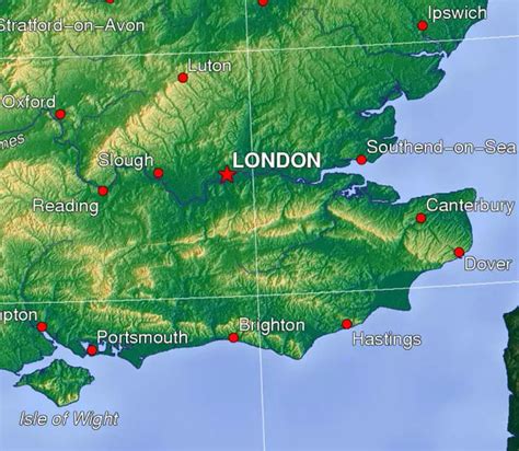 Topographic Map of London - Mapsof.Net